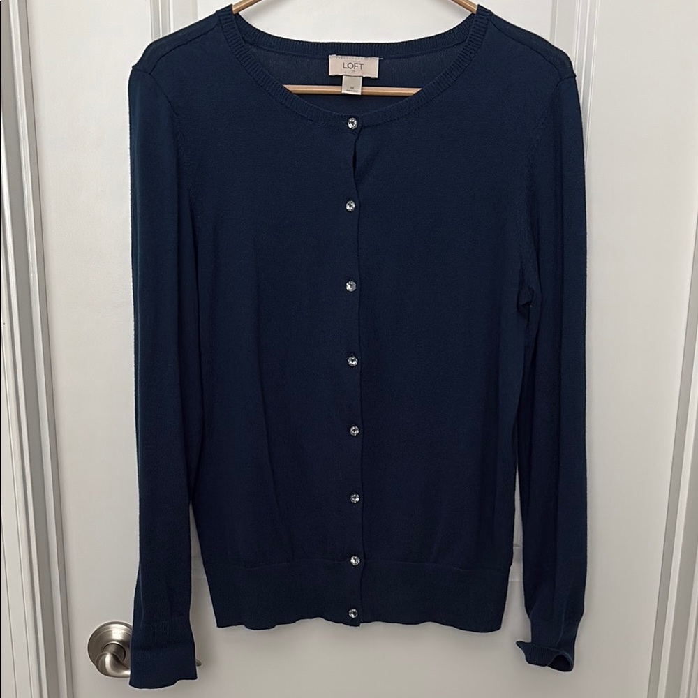 LOFT Midnight Blue Button-Up Cardigan